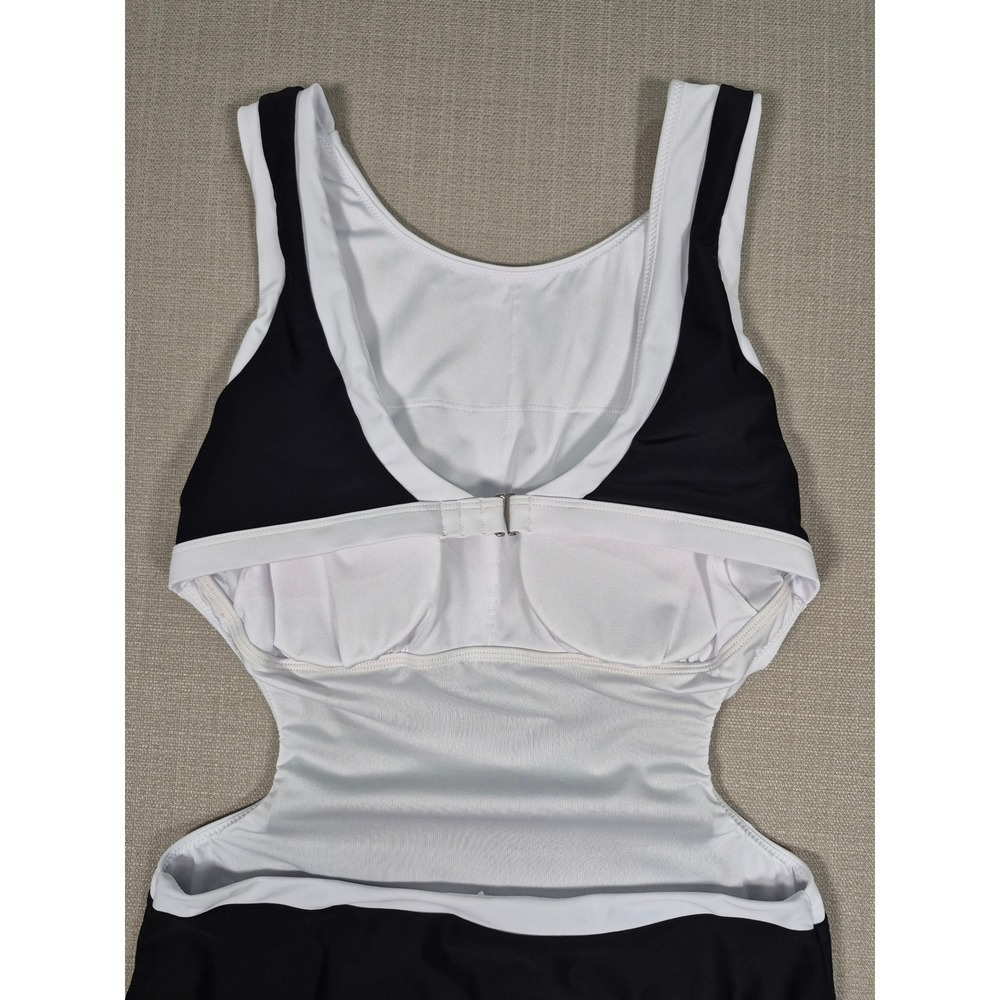 Cupshe Womens Black White Colorblock Cutout One Piece Swimsuit Size L New - Picture 11 of 11